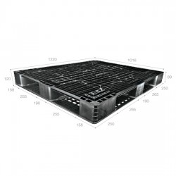 Pallet nhựa đen X4840D4 – 2A (1220 x 1016 x 120 mm)