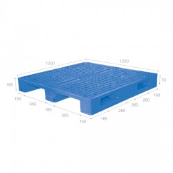 Pallet nhựa xanh/xám A1212S4 – 2M (1200 x 1200 x 160 mm)