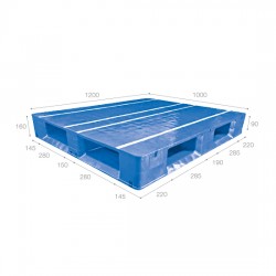 Pallet nhựa xanh/xám A1210D4 – 3P (1200 x 1000 x 160 mm)