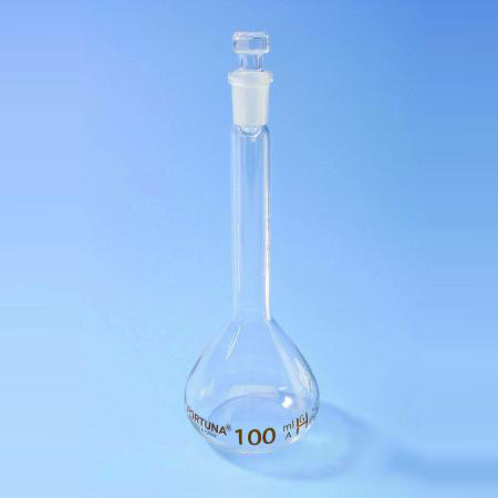 Bình định mức FORTUNA, 15ml, TS 10/19,  class A, vạch nâu, nắp thủy tinh