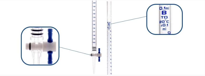 Buret với khóa PTFE